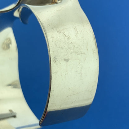 Artisan Signed 925 Sterling Silver Modernist Twist Statement Cuff Bracelet
