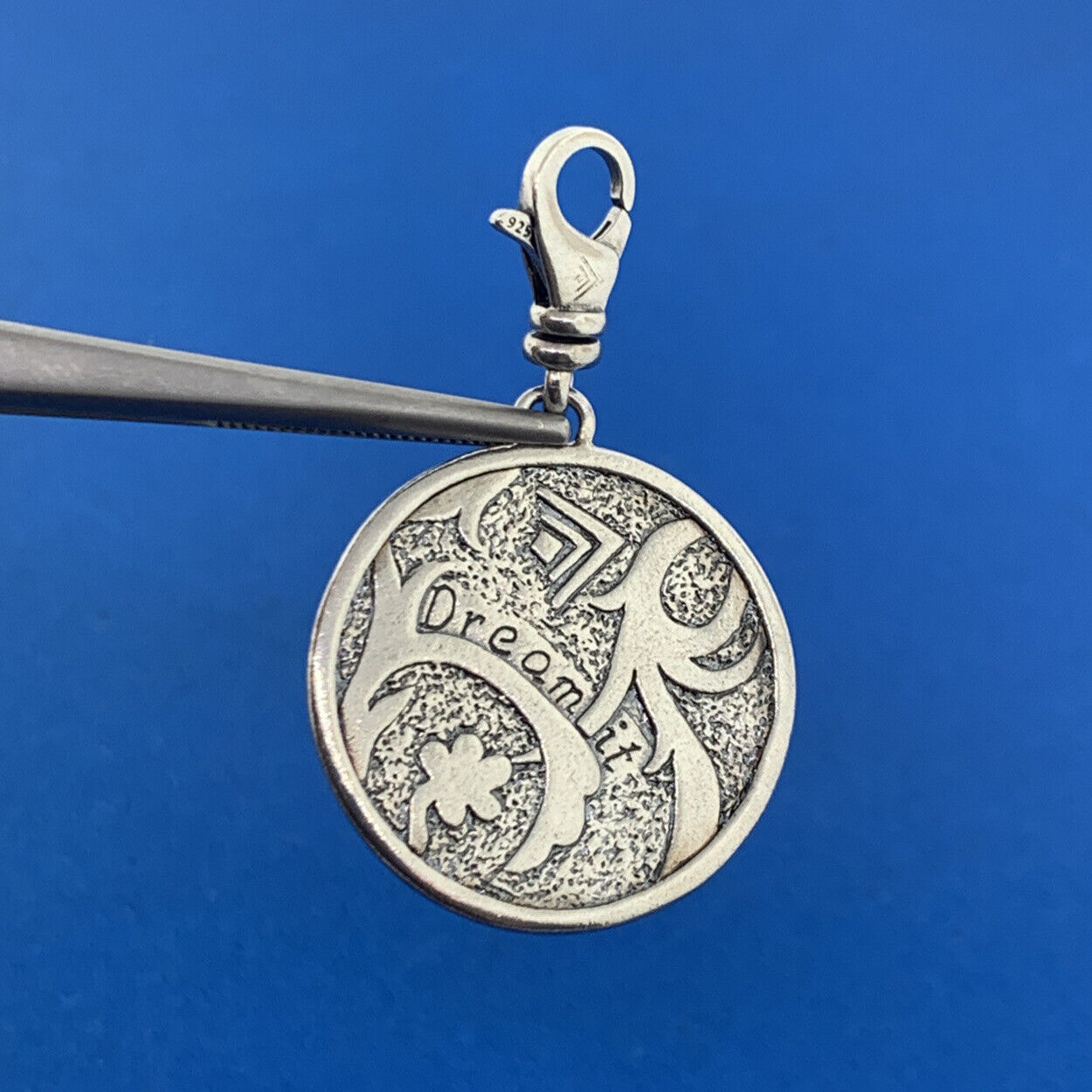 Silpada 925 Sterling Silver Floral Scroll Dream It Reversible Disc Charm Pendant