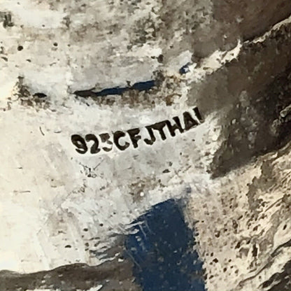 Vintage CJF Thai 925 Sterling Silver Textured Tapered Cigar Band Statement Ring