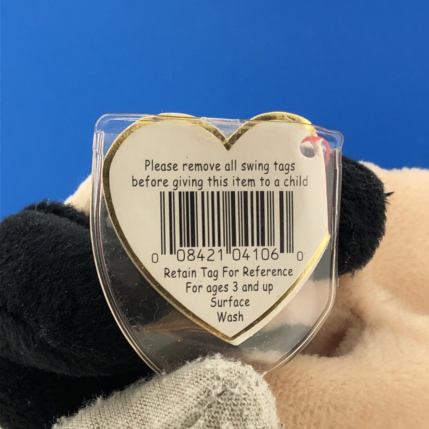 1996 TY Beanie Baby Pugsly The Pug Dog Near Mint Condition Retired - 4106