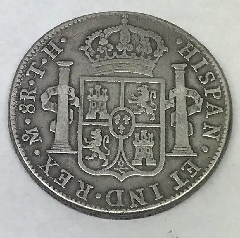 1809 TH Silver 8 Reales Mexico City Mint Pillar Dollar Colonial Coin