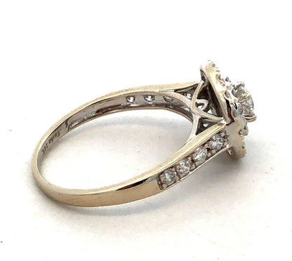 Tasha 14K White Gold Round Diamond Double Halo Engagement Ring