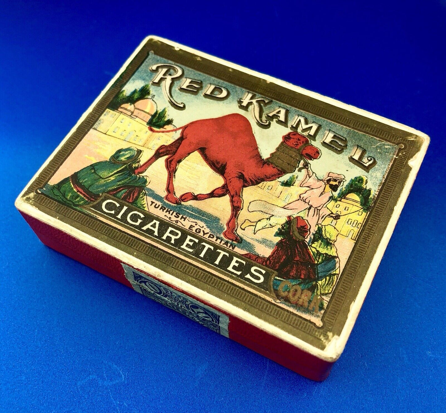 1909 Art Nouveau Empty Red Kamel Cigarette Pack Early Rare Scare Box Ephemera