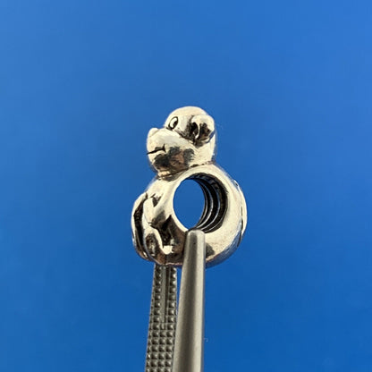 Retired Chamilia 925 Sterling Silver Sitting Monkey Bracelet Slide Charm