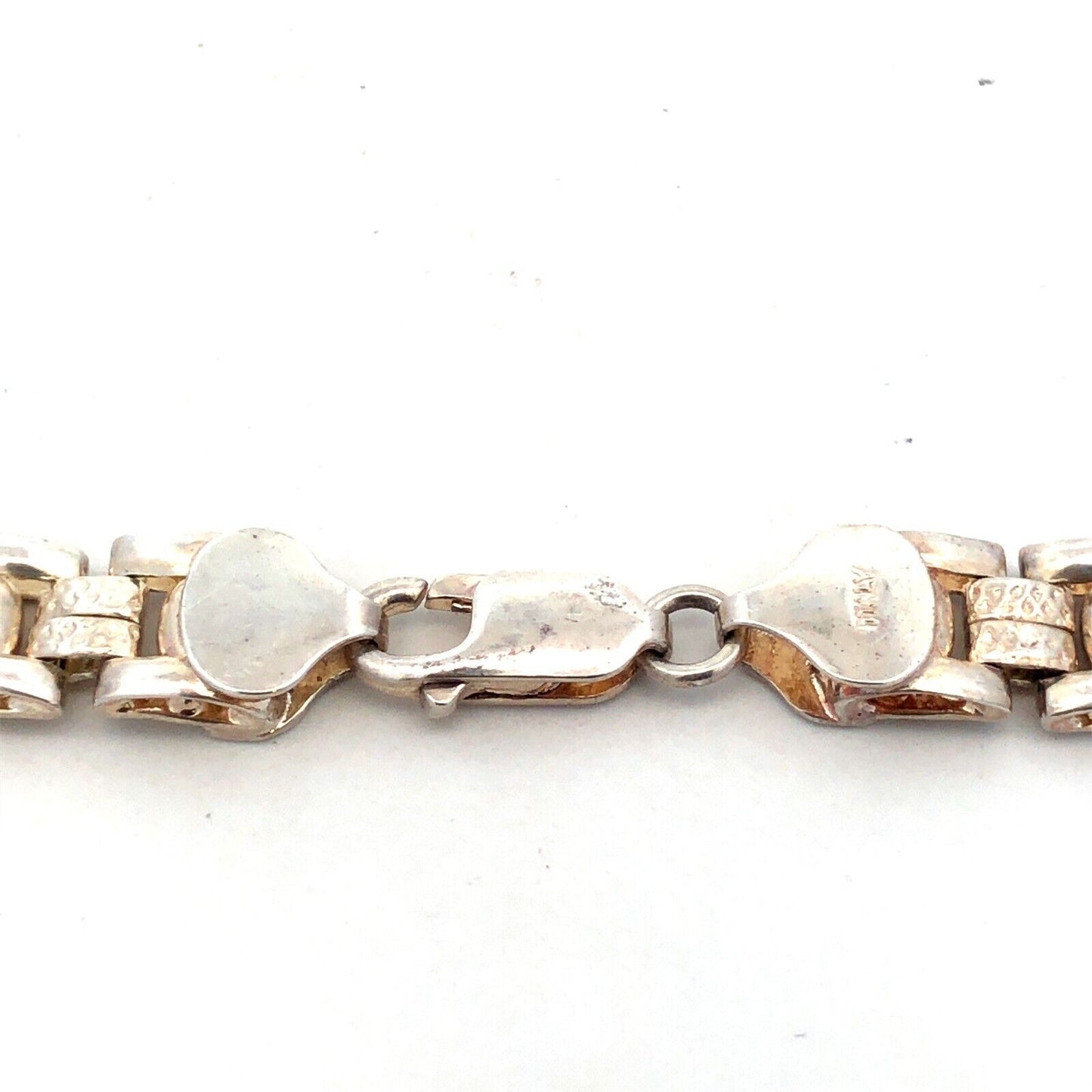 925 Sterling Silver Fancy Square Bicycle Link Chain Necklace