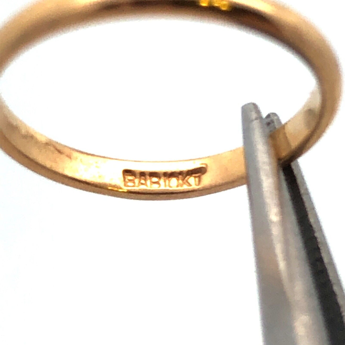 Designer BAB 10K Yellow Gold Childs Simple Stackable Pinky Band Ring