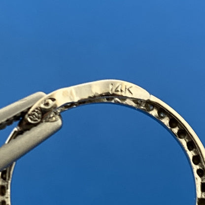 Designer 14K White Gold Diamond Infinity Eternity Anniversary Circle Pendant