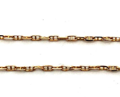 Designer Italy 14K Yellow Gold Anchor Mariners Link Chain Necklace