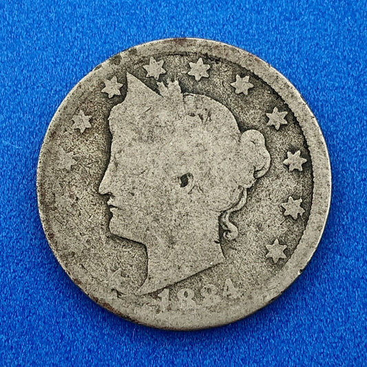 1884 P Liberty Head Nickel Five Cents 5c Better Key Rare Philadelphia Mint Coin