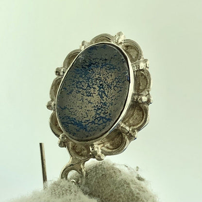 Estate 925 Sterling Silver Iridescent Purple Druzy Quartz Drop Dangle Earrings