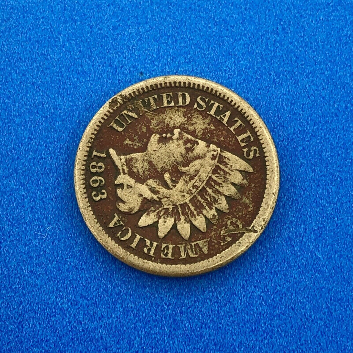 1863 P 1 Cent Indian Head Cent with Shield Better Key Date Copper-Nickel Coin