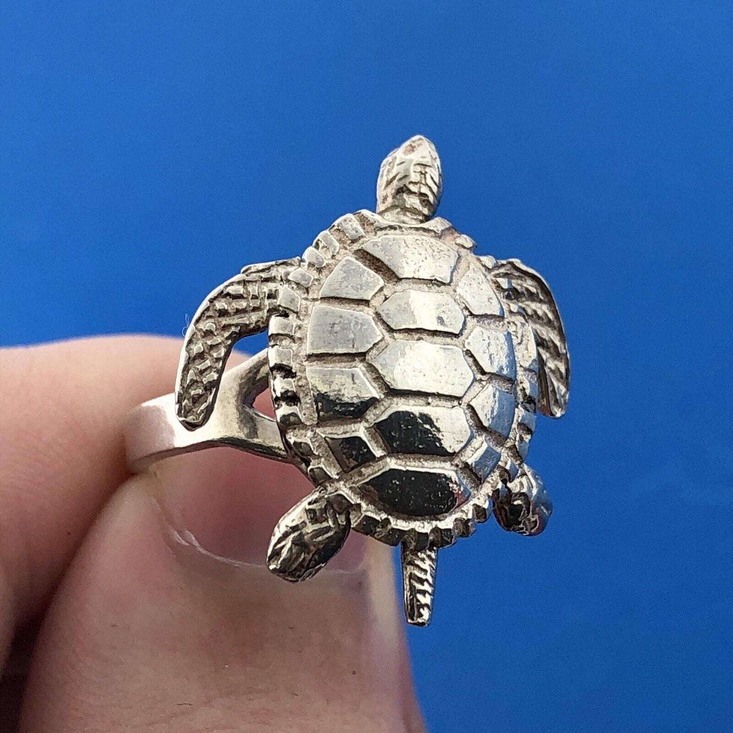 Designer Sterling Silver 925 Swimming Sea Turtle Movable Fashion Ring