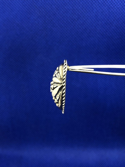 Taxco Mexico 925 Sterling Silver Chunky Teardrop Floral Stud Earrings