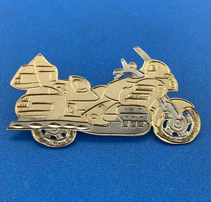 Custom Artisan 10K Yellow White Gold Two Tone Motorcycle Statement Pendant
