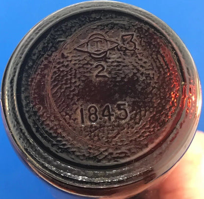 1933 Owens Illinois Glass 250 Mils Apothecary Bottle Amber Brown Alton IL w/Cork