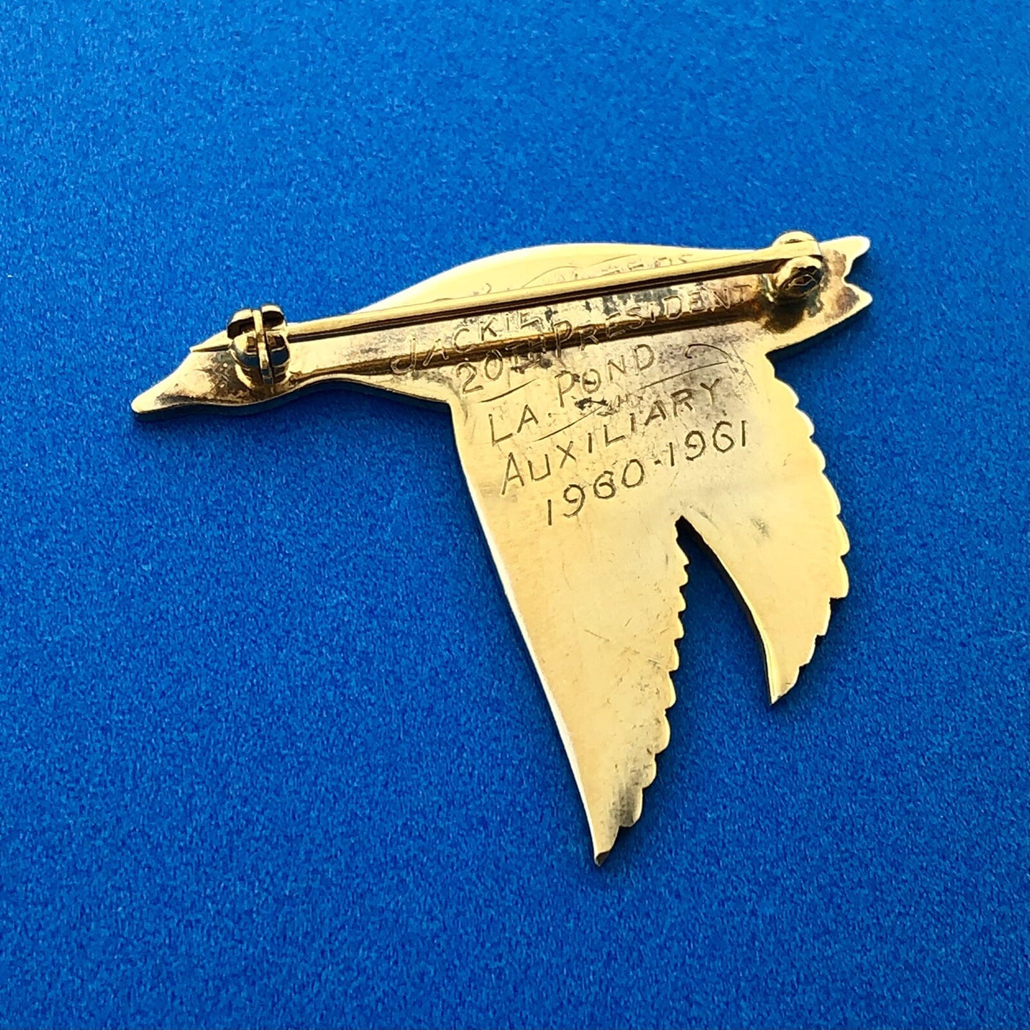 Vintage 1960 Sterling Silver 925 Enamel President LA Duck Pond Pin