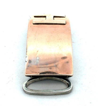 Vintage Guatemala 900 Fine Silver Initial Print H Letter Belt Buckle