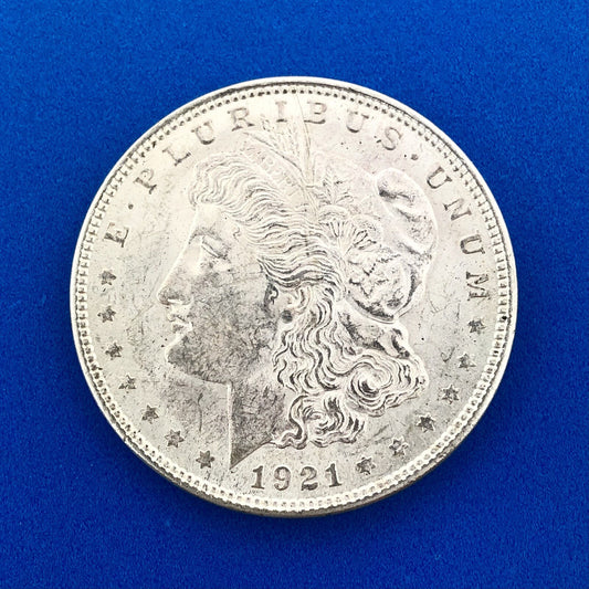 1921 P Morgan Silver Dollar $1 Last Year Issue Philadelphia Mint Coin White BU