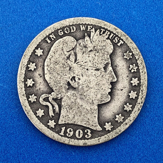 1903 O Silver Barber Quarter Better Key Date New Orleans Coin Rare Scarce