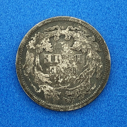 1876 P Seated Liberty Silver Dime 10c Better Key No Stars Philadelphia Coin