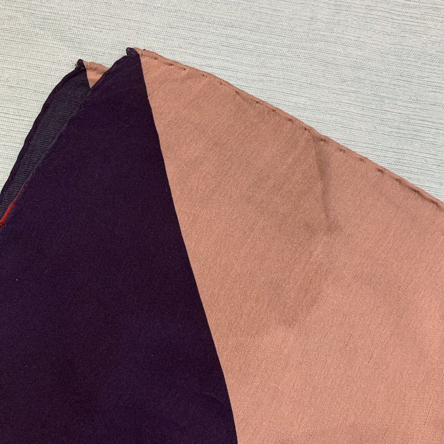 Gucci Classic Taupe Blue Maroon Signature Block Silk Scarf In Harrods Packaging