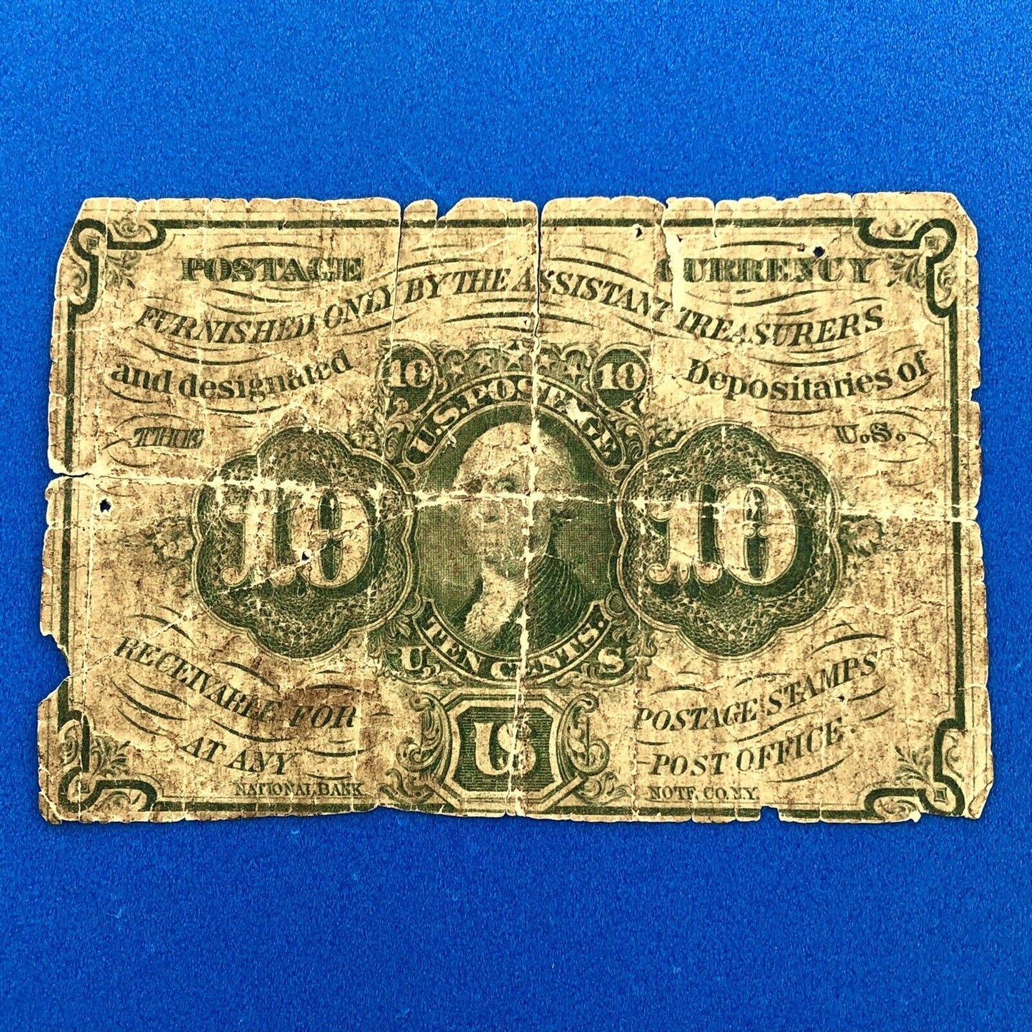 1862 1st Issue 10 Cents Postage Fractional Currency Civil War Note Fr. 1240