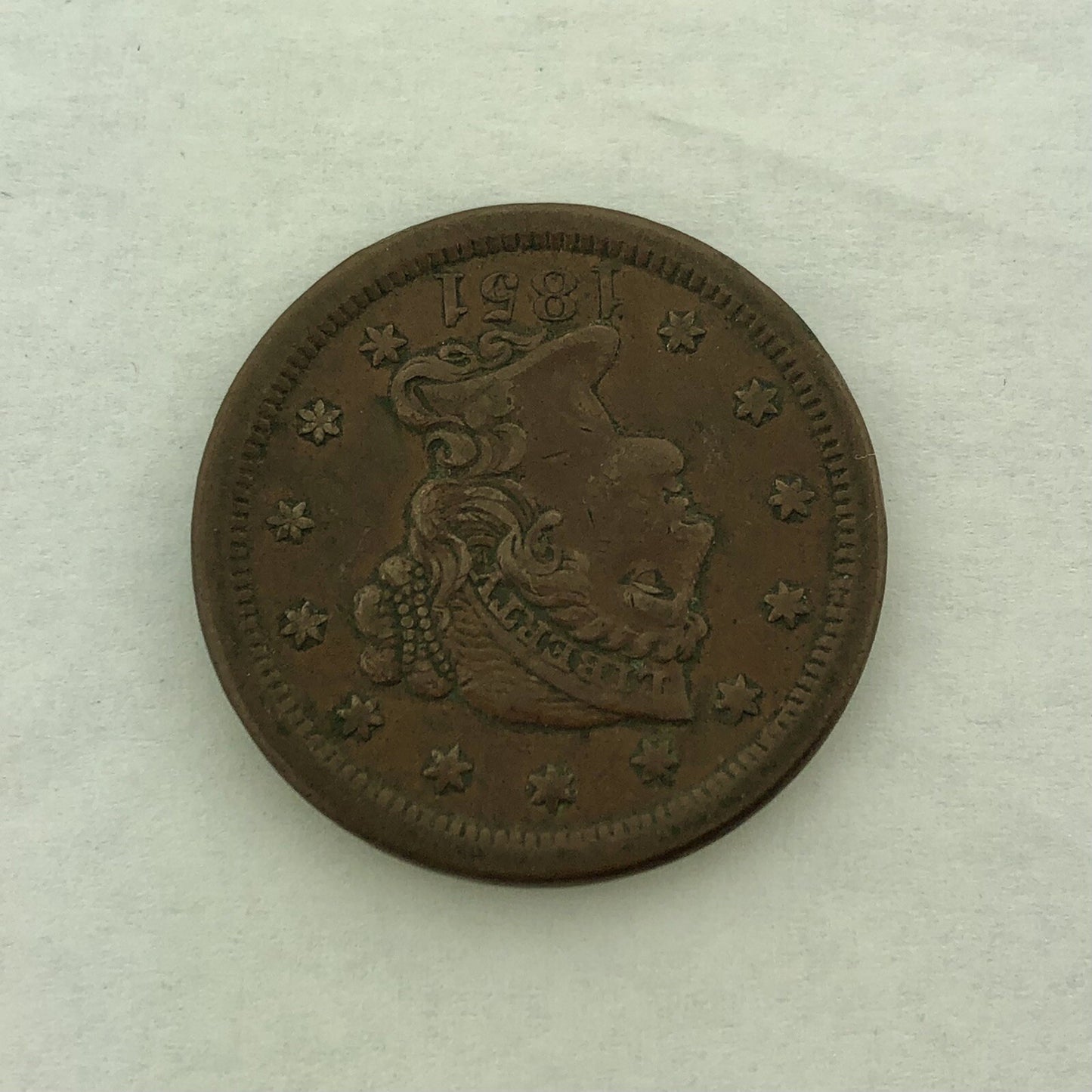 1851 Liberty Head Braided Hair Large Cent 1c Philadelphia Mint Copper Coin