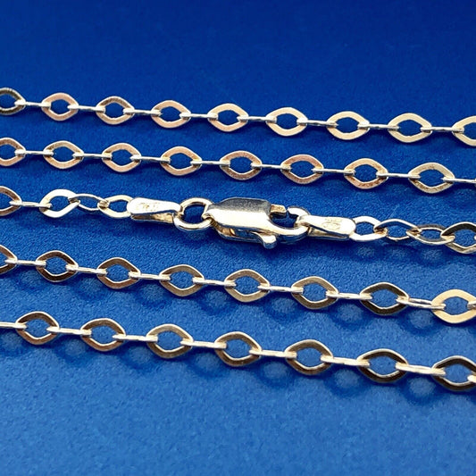 Designer Milor Italy 925 Sterling Silver Fancy Oval Link Chain Necklace