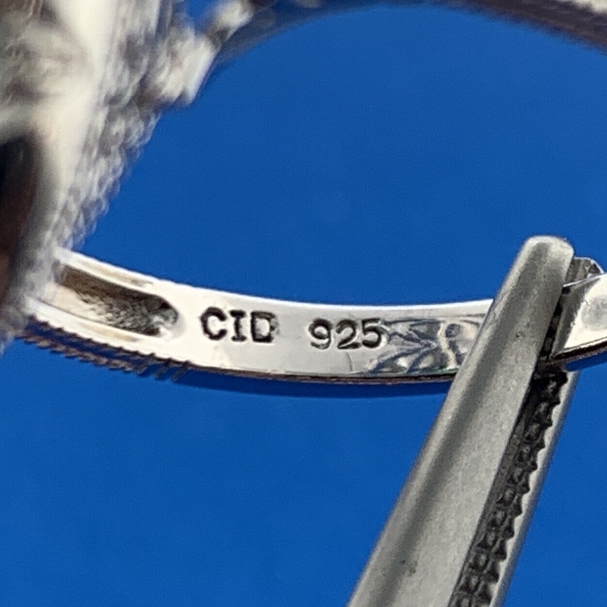 Clyde Duneier CID Sterling Silver Green Tourmaline White Amethyst Cocktail Ring