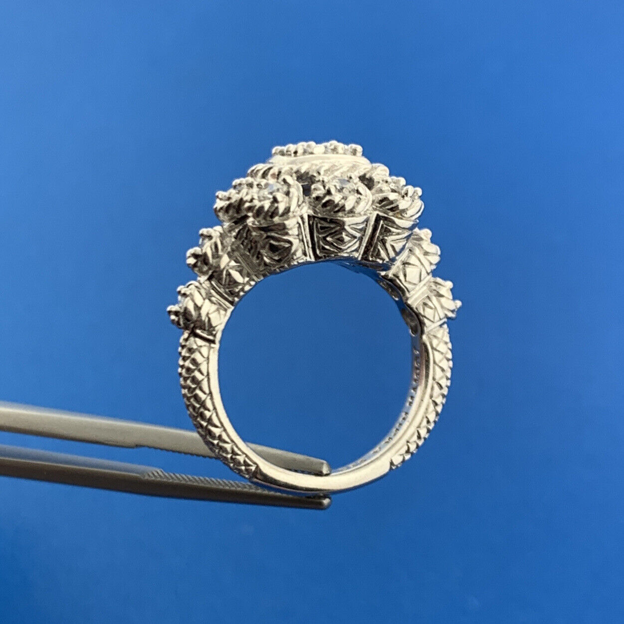 Judith Ripka Sterling Silver 925 CZ Diamonique Heirloom Statement Ring