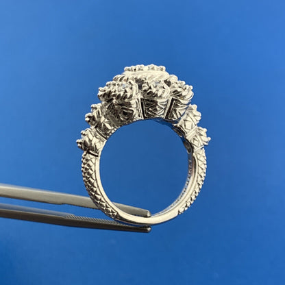 Judith Ripka Sterling Silver 925 CZ Diamonique Heirloom Statement Ring