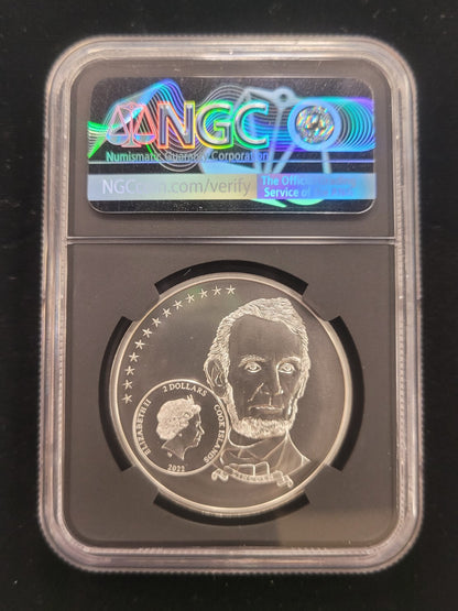 2022 $2 Cook Islands NGC MS70 1/2oz .999 Silver Life of Lincoln Friendship Coin
