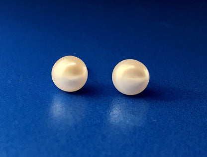 14K Yellow Gold Pearl Bridal June Sweetheart Anniversary Stud Earrings