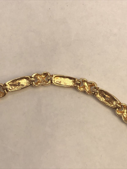 Designer 925 Sterling Silver Vermeil Two Tone Diamond Tennis Bracelet