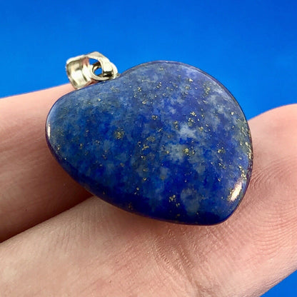 Ladies Silver Tone Lapis Lazuli Heart Power Vision Spirit Statement Pendant