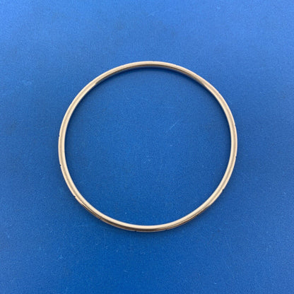 Stunning Sterling Silver 925 Curved Etched Circle 8" Bangle Bracelet