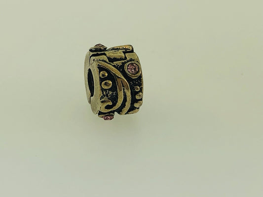 Retired PANDORA ALE Sterling Silver 925 Tendril Pink CZ Clip Bead Charm 790380