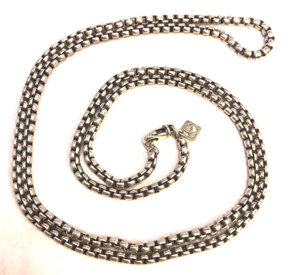 Designer David Yurman 925 Sterling Silver 14K Gold 22.5 Inch Box Chain Necklace