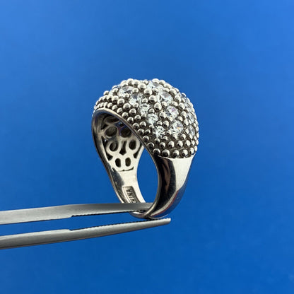 Silpada 925 Sterling Silver Cubic Zirconia CZ Sparkling Statement Dome Ring