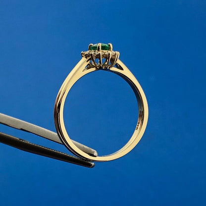 ANGARA 14K Yellow Gold Oval Emerald Diamond Halo Princess Diana Inspired Ring