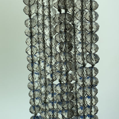 Vintage Silver Tone Roaring 20's Silver Faceted Crystal Layered Flapper Necklace