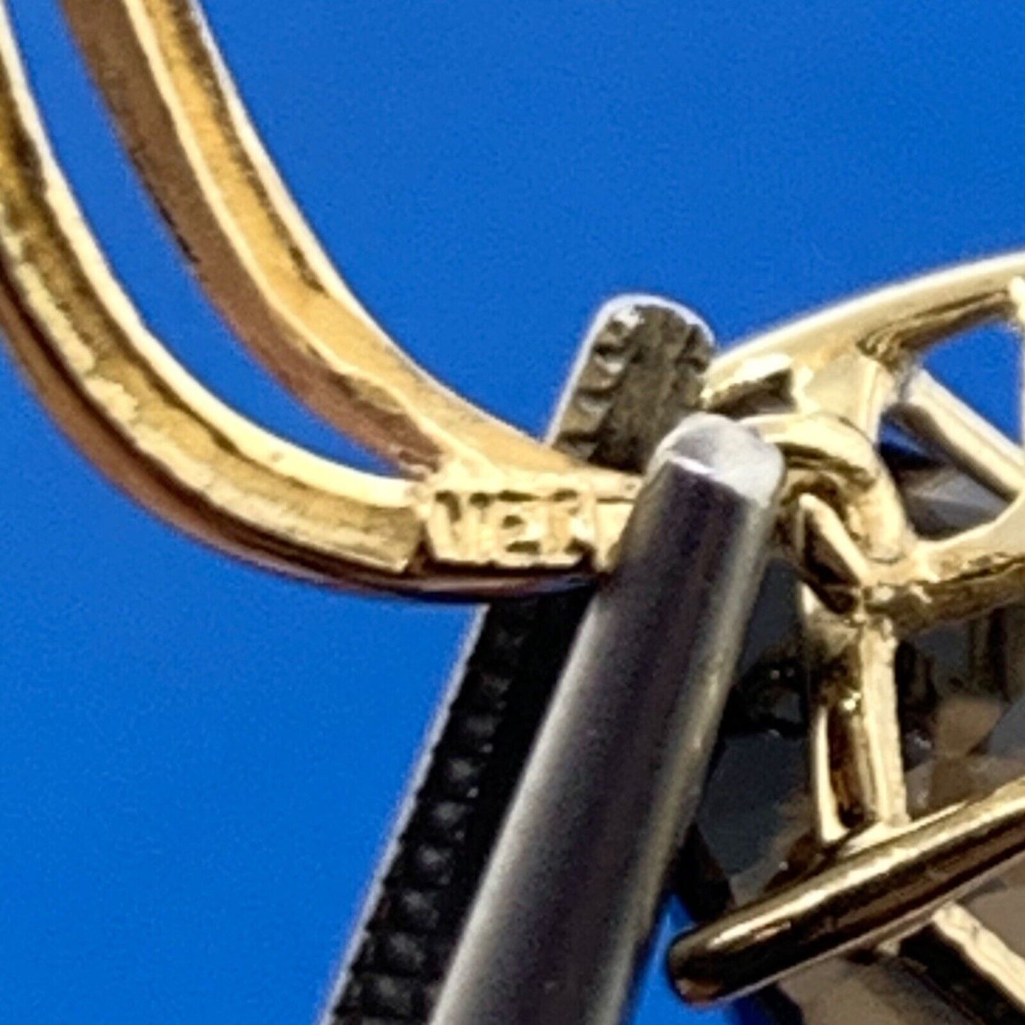 Designer 14K Yellow Gold Oval Smoky Quartz Modernist Twist Dangle Earrings