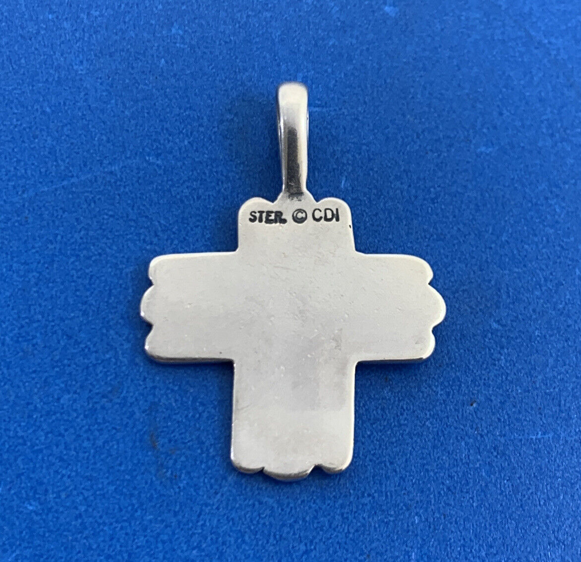 Designer Clyde Duneier CDI 925 Sterling Silver Concho Cross Drop Dangle Pendant