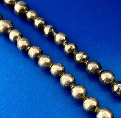 Vintage Taxco IC-05 Sterling Silver Chain Strung Graduated Silver Bead Necklace