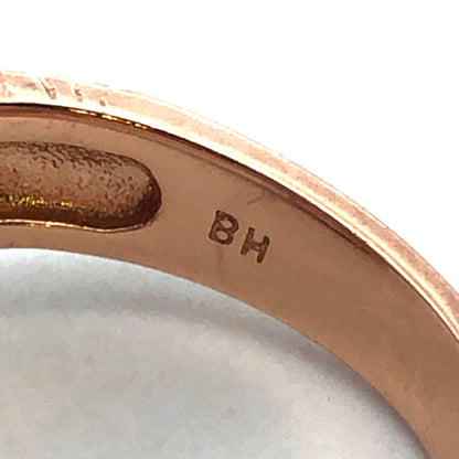 Designer 14K Rose Gold Oval Amethyst Diamond Halo Statement Size 7 Cocktail Ring