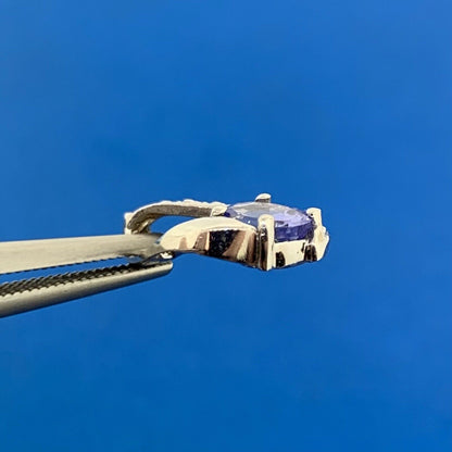 Designer 14K White Gold Oval Tanzanite Round Diamond Accented Pendant