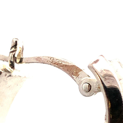 Designer JCM 925 Sterling Silver Oval Hoop Earrings