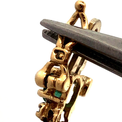 Designer P 10K Yellow Gold Emerald Diamond May Anniversary Tennis Bracelet