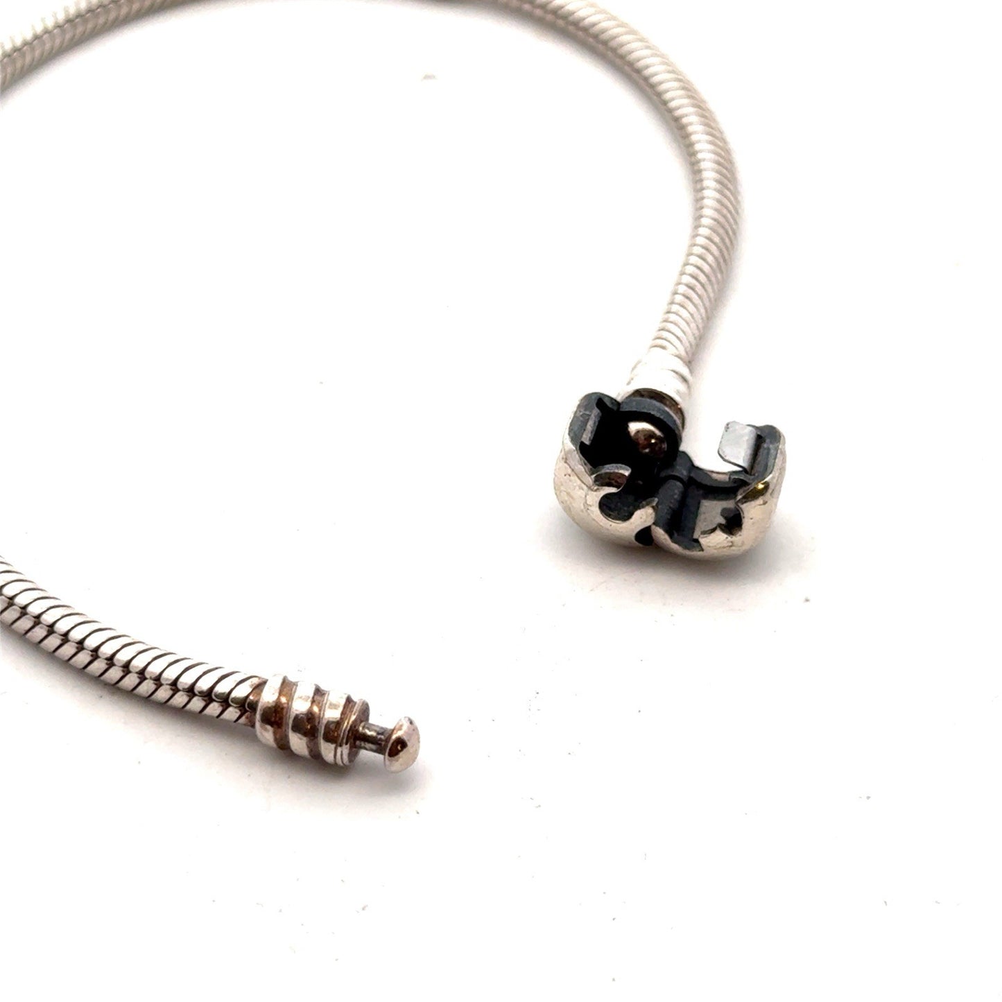 Designer PANDORA 925 Sterling Silver Snake Chain Charm 6.75 Inch Bracelet