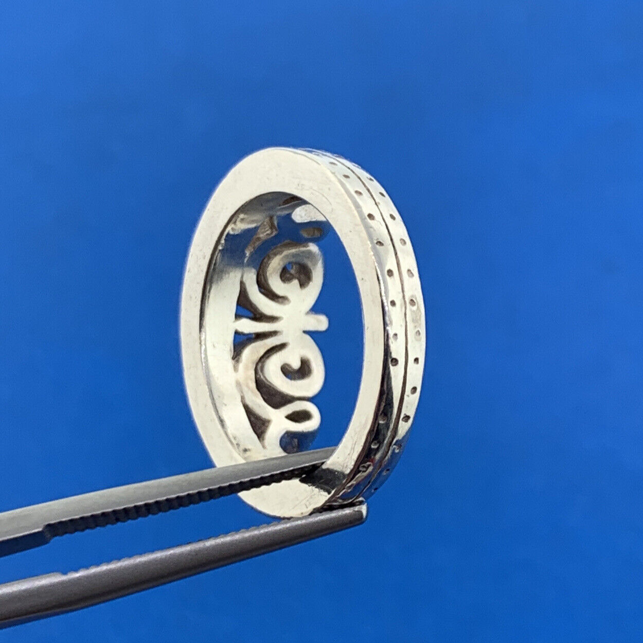 Retro Sterling Silver 925 Cubic Zirconia CZ  Princess Queen Diva Crown Band Ring